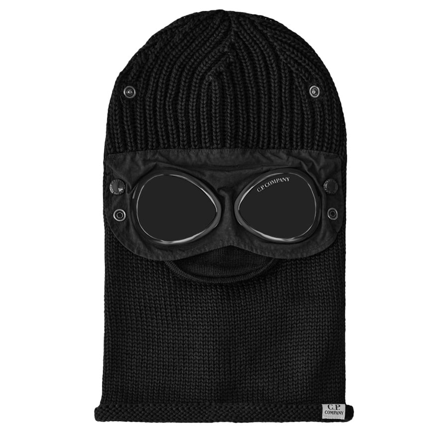 C.P. Company Extra Fine Merino Wool Goggle Balaclava in BlackHatsC.P. CompanyDPUS7620943883077C.P. Company Extra Fine Merino Wool Goggle Balaclava in Black