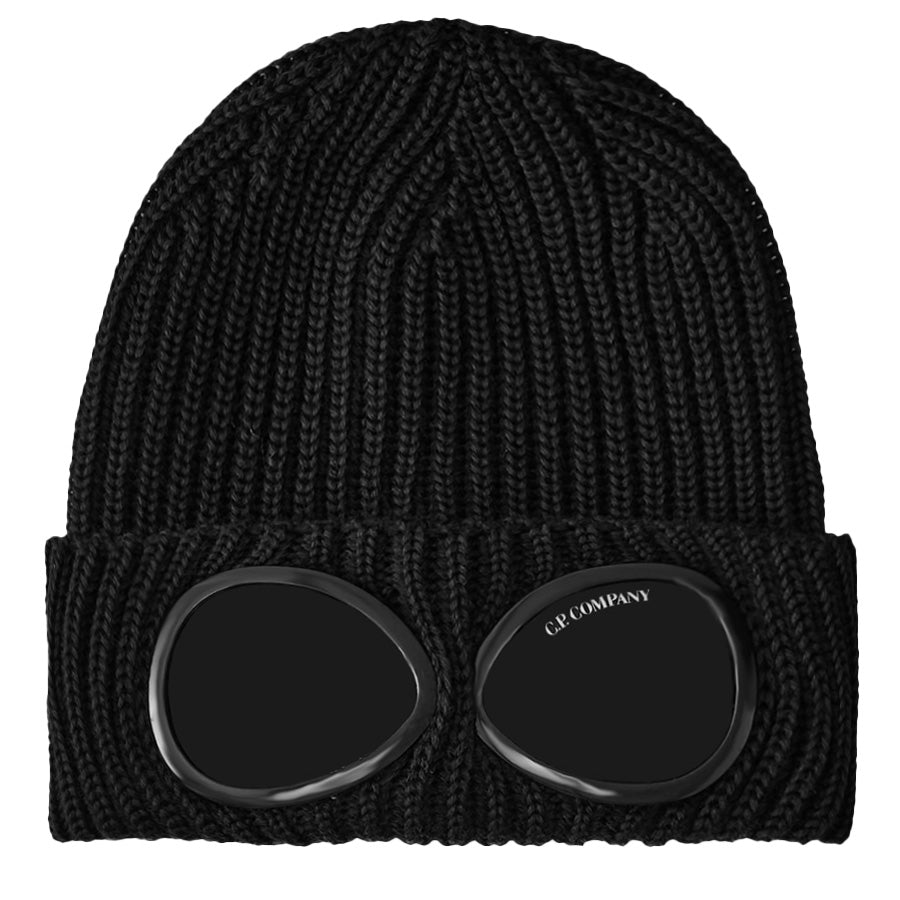 C.P. Company Extra Fine Merino Wool Goggle Beanie in BlackHatsC.P. CompanyDPUS7620943882537C.P. Company Extra Fine Merino Wool Goggle Beanie in Black