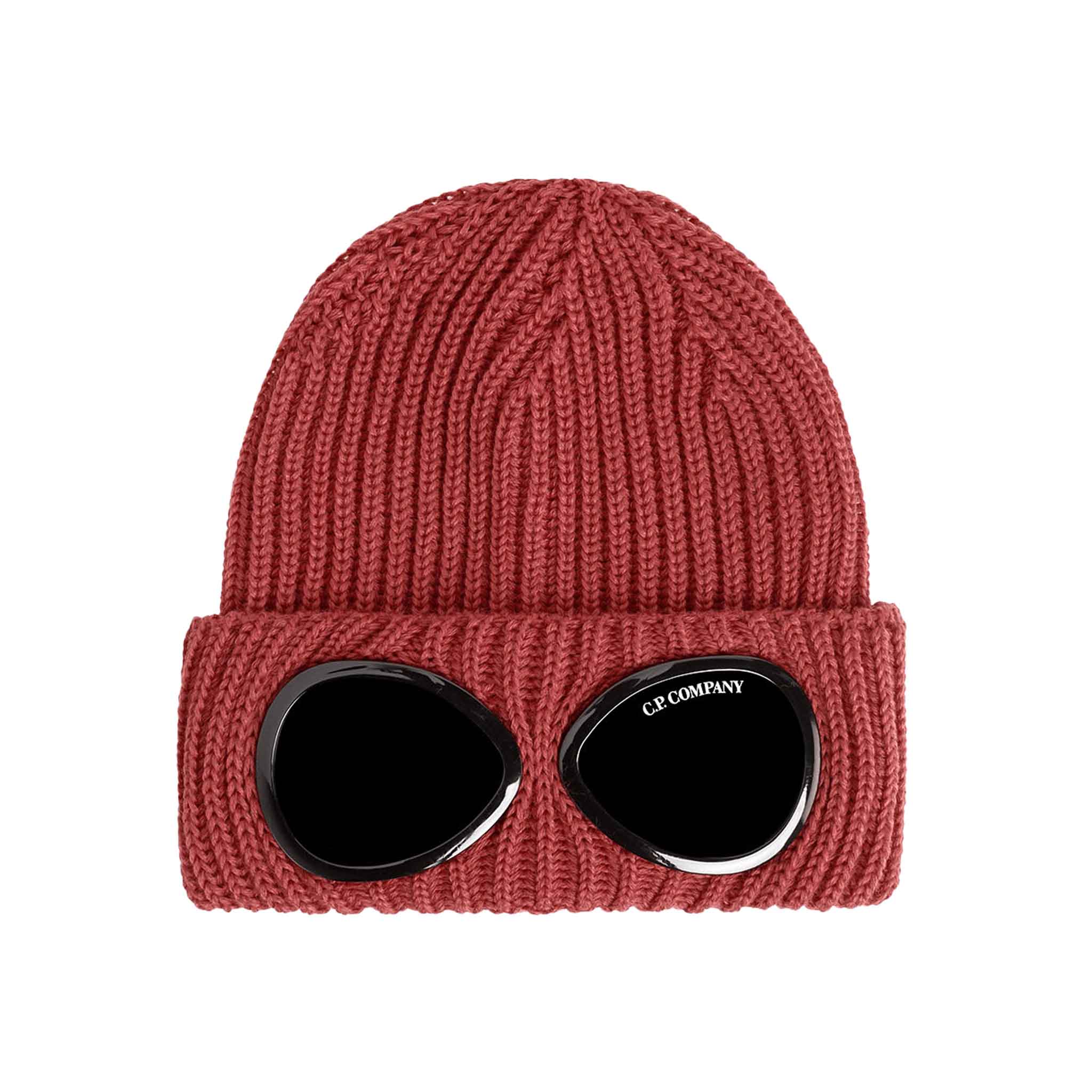 C.P. Company Extra Fine Merino Wool Goggle Beanie in Ketchup - RedHatsC.P. CompanyDPUS7620943584349C.P. Company Extra Fine Merino Wool Goggle Beanie in Ketchup - Red