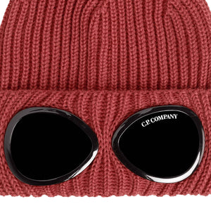 C.P. Company Extra Fine Merino Wool Goggle Beanie in Ketchup - RedHatsC.P. CompanyDPUS7620943584349C.P. Company Extra Fine Merino Wool Goggle Beanie in Ketchup - Red