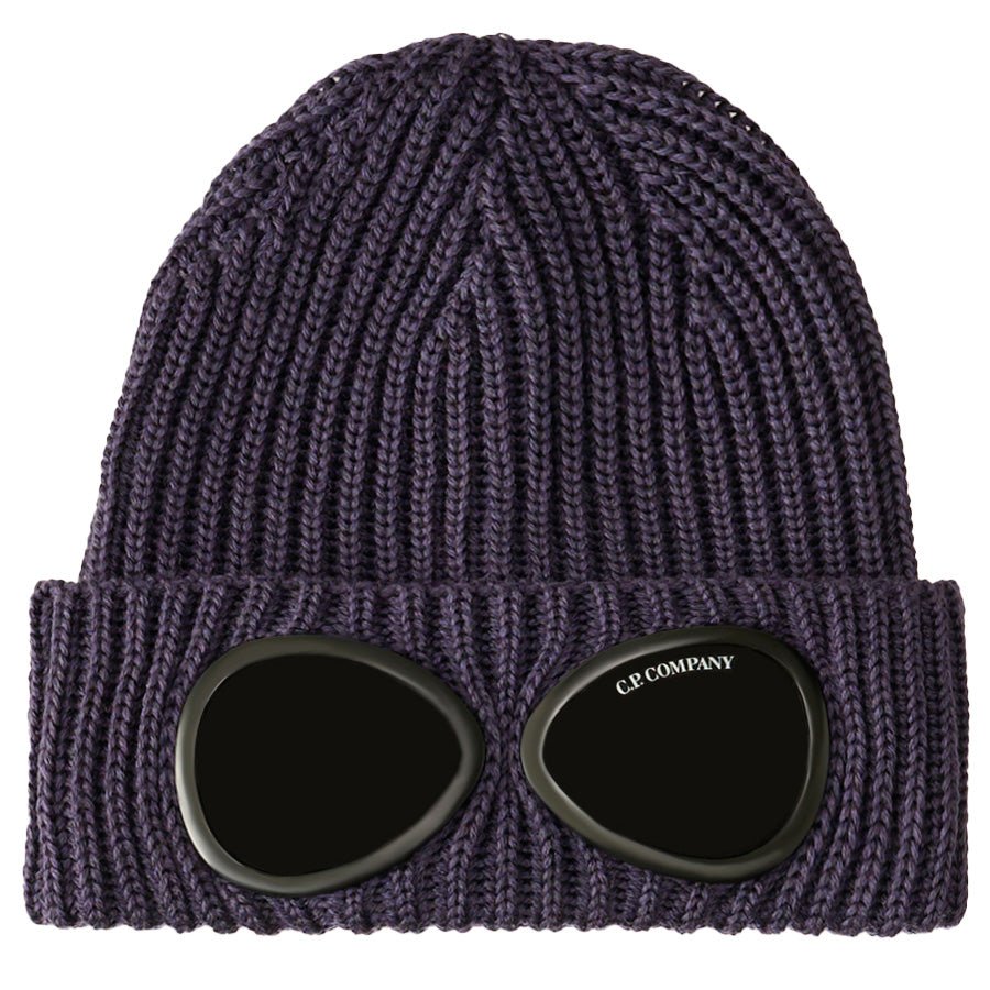 C.P. Company Extra Fine Merino Wool Goggle Beanie in Nightshade - PurpleHatsC.P. CompanyDPUS7620943882490C.P. Company Extra Fine Merino Wool Goggle Beanie in Nightshade - Purple