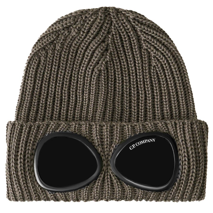 C.P. Company Extra Fine Merino Wool Goggle Beanie in Walnut - BeigeHatsC.P. CompanyDPUS7620943882469C.P. Company Extra Fine Merino Wool Goggle Beanie in Walnut - Beige