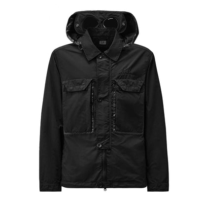 C.P. Company Flatt Nylon Goggle Overshirt in Black