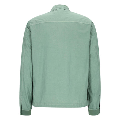 C.P. Company Flatt Nylon Overshirt in Agave Green