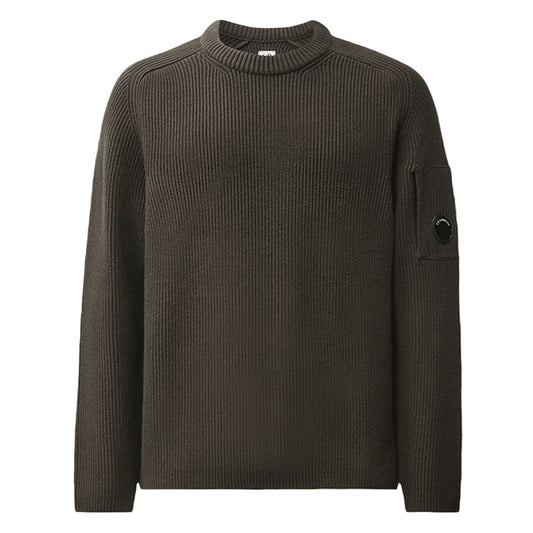[C.P. Company] Full Rib Cotton Lens Crewneck KnitKnitwearC.P. CompanyDPUS Designer Outlet21CMKN101A-006608A-985-SRavenS[C.P. Company] Full Rib Cotton Lens Crewneck Knit