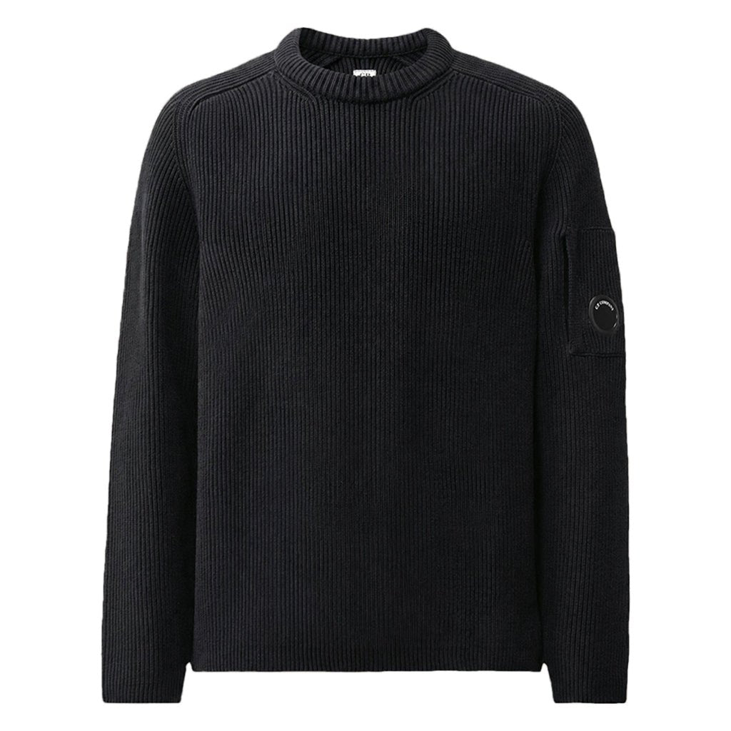 [C.P. Company] Full Rib Cotton Lens Crewneck KnitKnitwearC.P. CompanyDPUS Designer Outlet21CMKN101A-006608A-999-S7622792932791BlackS[C.P. Company] Full Rib Cotton Lens Crewneck Knit