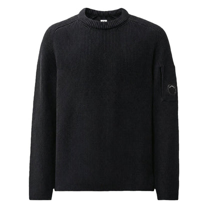 [C.P. Company] Full Rib Cotton Lens Crewneck KnitKnitwearC.P. CompanyDPUS Designer Outlet21CMKN101A-006608A-999-S7622792932791BlackS[C.P. Company] Full Rib Cotton Lens Crewneck Knit