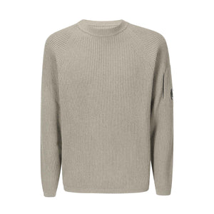 C.P. Company Full Rib Crewneck Knit in Khaki - BeigeKnitwearC.P. CompanyDPUS Designer Outlet7620943914412SC.P. Company Full Rib Crewneck Knit in Khaki - Beige