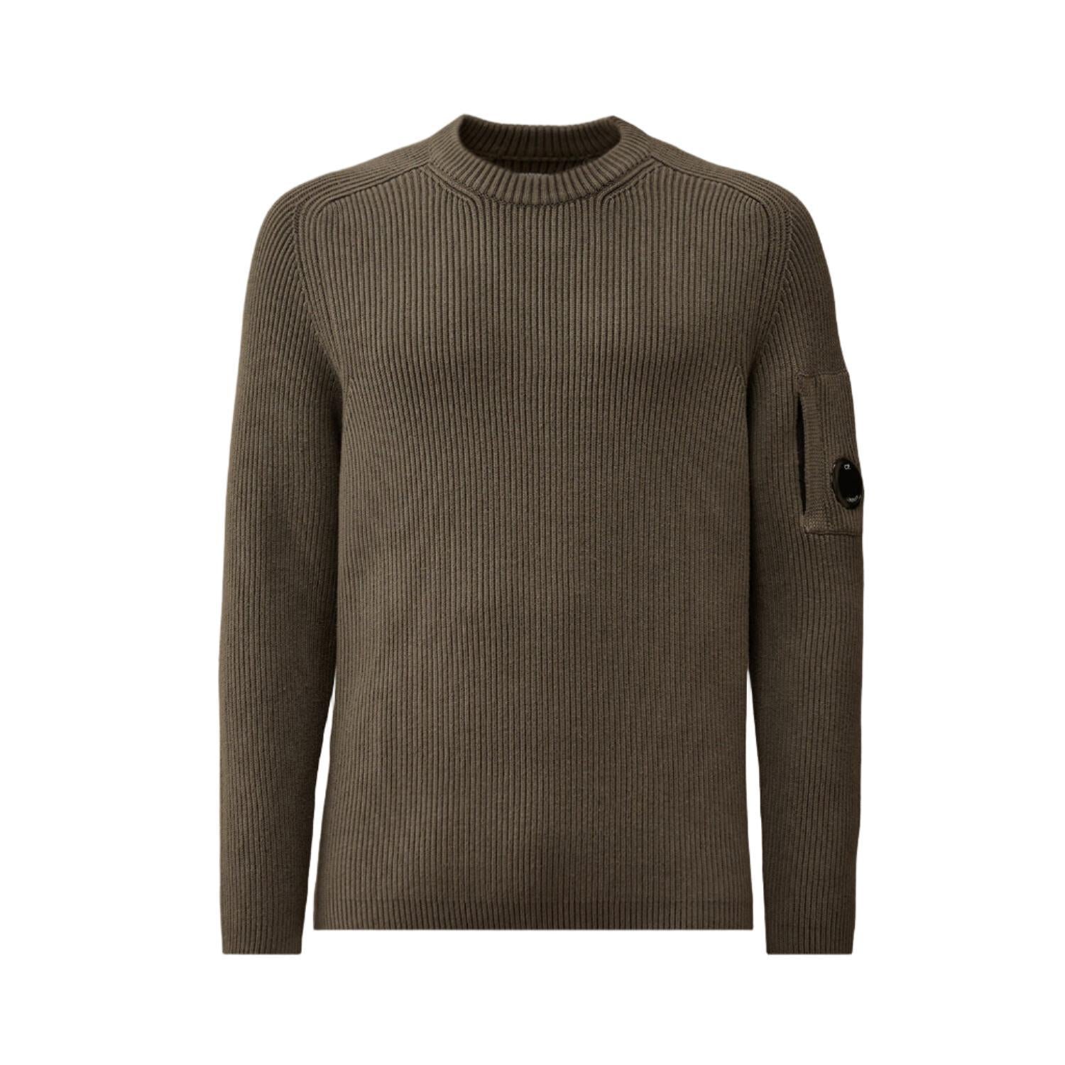 C.P. Company Full Rib Crewneck Lens Knit in GunmetalKnitwearC.P. CompanyDPUS Designer Outlet7622792407251SC.P. Company Full Rib Crewneck Lens Knit in Gunmetal