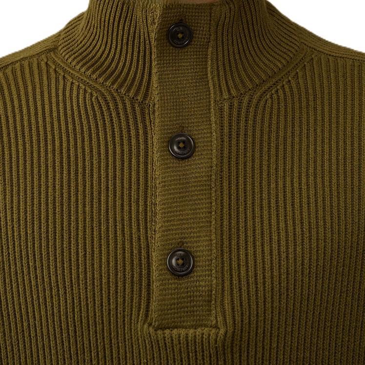 C.P. Company Full Rib Half Button Knit in CapersKnitwearC.P. CompanyDPUS Designer Outlet7622792407534SC.P. Company Full Rib Half Button Knit in Capers