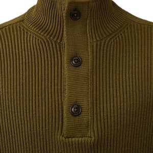 C.P. Company Full Rib Half Button Knit in Capers – DPUS Designer