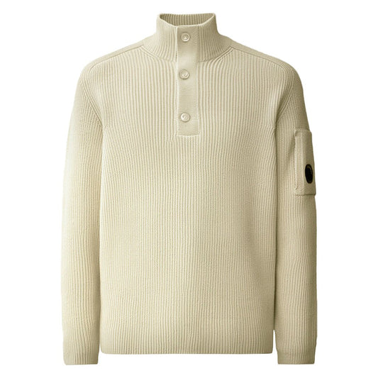 [C.P. Company] Full Rib Polo Collar KnitwearKnitwearC.P. CompanyDPUS Designer Outlet21CMKN102A-006608A-120-S7622792932869Silver BirchS[C.P. Company] Full Rib Polo Collar Knitwear