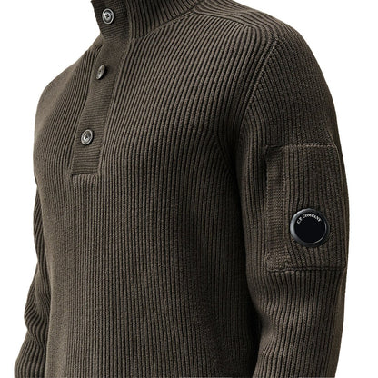 [C.P. Company] Full Rib Polo Collar KnitwearKnitwearC.P. CompanyDPUS Designer Outlet21CMKN102A-006608A-985-S7622792933149RavenS[C.P. Company] Full Rib Polo Collar Knitwear