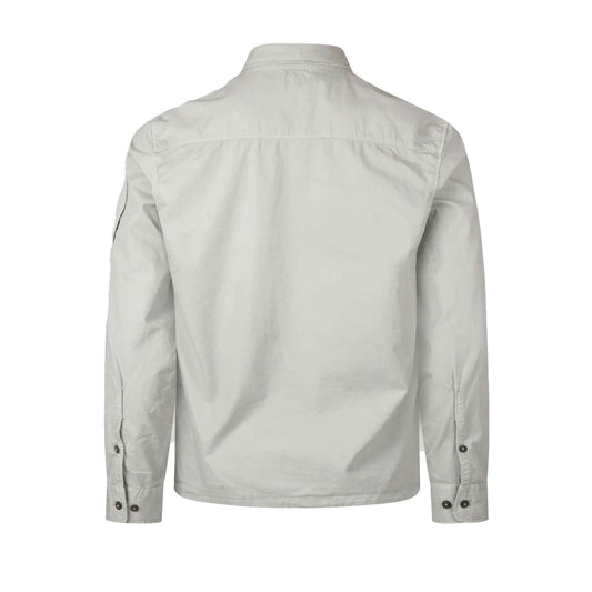 C.P. Company Gabardine Zipped Overshirt in Blue Fox- Grey