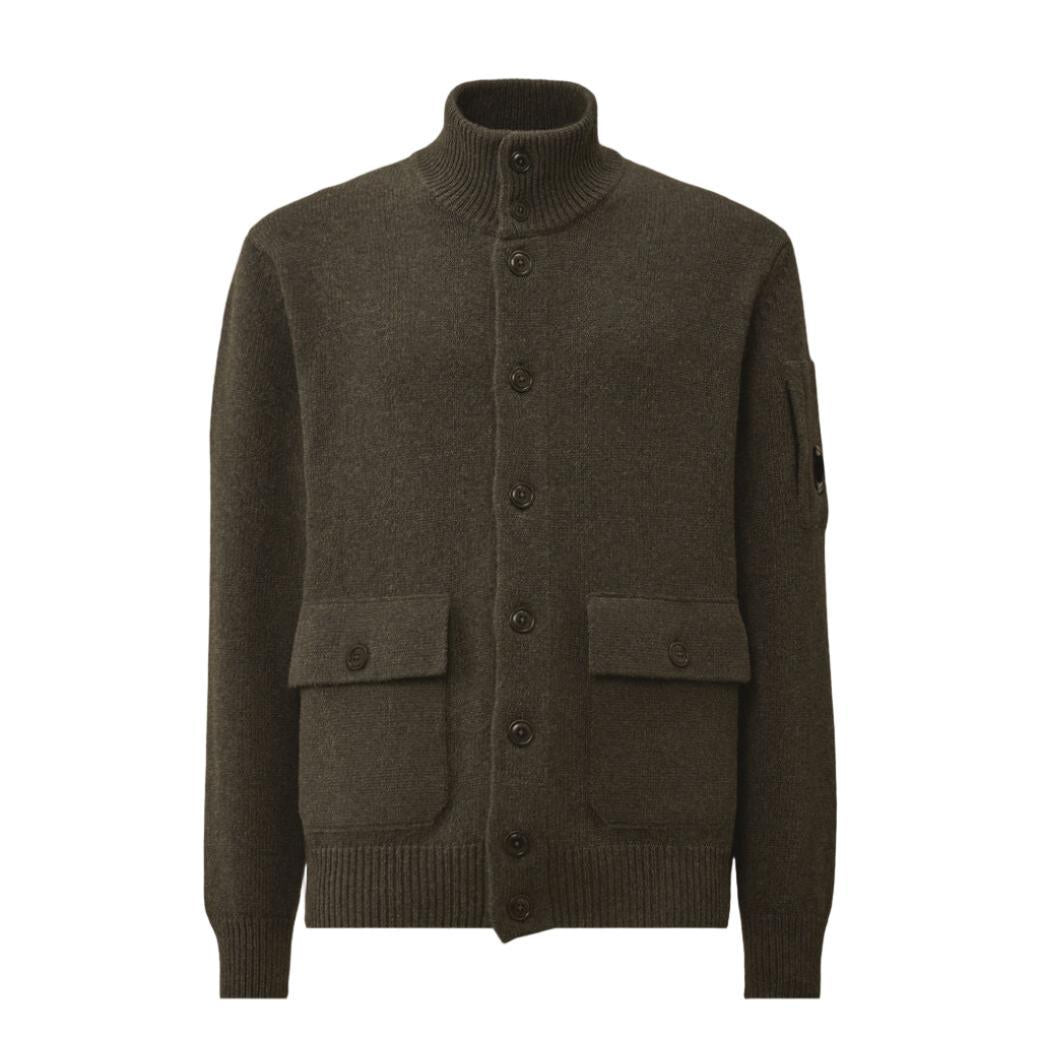 C.P. Company Lambswool GRS Buttoned Knit in Dark ShadowCardiganC.P. CompanyDPUS Designer Outlet7622792338692SC.P. Company Lambswool GRS Buttoned Knit in Dark Shadow