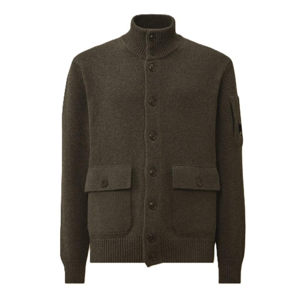C.P. Company Lambswool GRS Buttoned Knit in Dark ShadowCardiganC.P. CompanyDPUS Designer Outlet7622792338692SC.P. Company Lambswool GRS Buttoned Knit in Dark Shadow