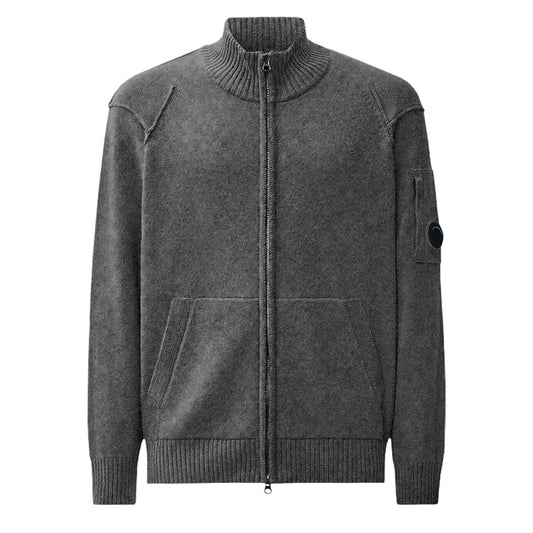 [C.P. Company] Lambswool GRS Full Zip KnitKnitwearC.P. CompanyDPUS Designer Outlet21CMKN708A-110149A-978-SDark ShadowS[C.P. Company] Lambswool GRS Full Zip Knit