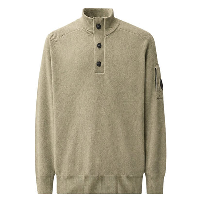 [C.P. Company] Lambswool GRS Half Button KnitKnitwearC.P. CompanyDPUS Designer Outlet21CMKN087A-110149A-356-S7622792929852Fallen RockS[C.P. Company] Lambswool GRS Half Button Knit