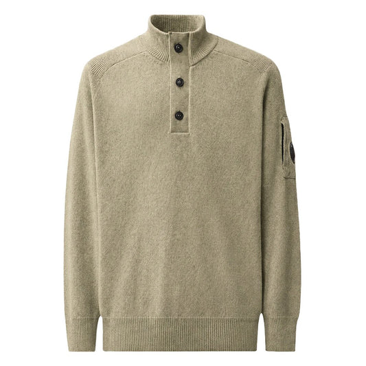 [C.P. Company] Lambswool GRS Half Button KnitKnitwearC.P. CompanyDPUS Designer Outlet21CMKN087A-110149A-356-S7622792929852Fallen RockS[C.P. Company] Lambswool GRS Half Button Knit