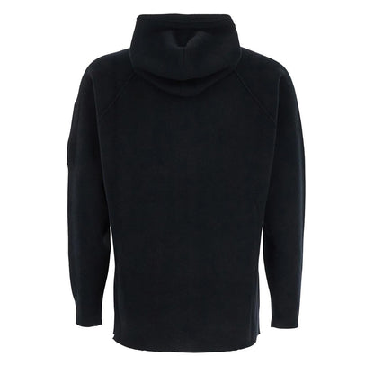 C.P. Company Lambswool GRS Hooded Full Zip Sweater in Black