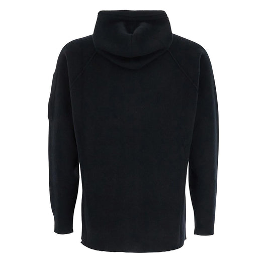 C.P. Company Lambswool GRS Hooded Full Zip Sweater in Black