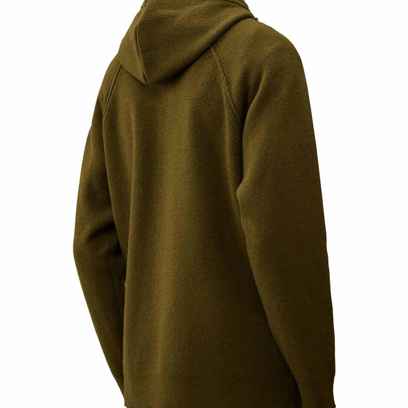 C.P. Company Lambswool GRS Hooded Full Zip Sweater in Elmwood Green