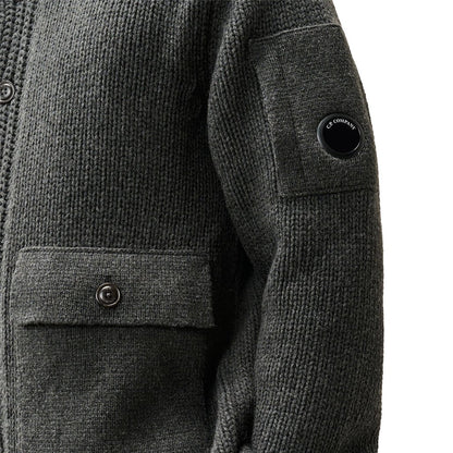 [C.P. Company] Lambswool GRS Knitwear CardiganCoats & JacketsC.P. CompanyDPUS Designer Outlet21CMKN068A-110149A-999-SBlackS[C.P. Company] Lambswool GRS Knitwear Cardigan