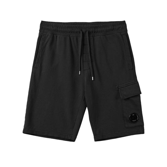 C.P. Company Light Fleece Lens Shorts in Black