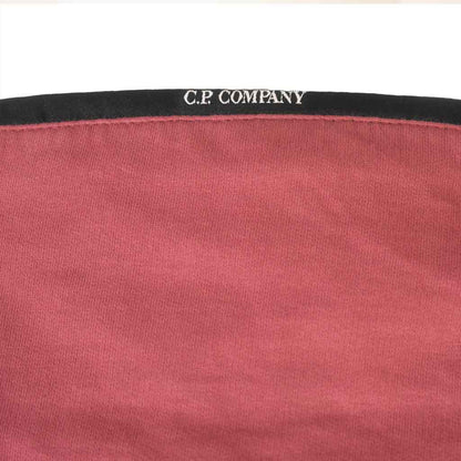 C.P. Company Light Fleece Zipped Lens Hoodie in Red Bud