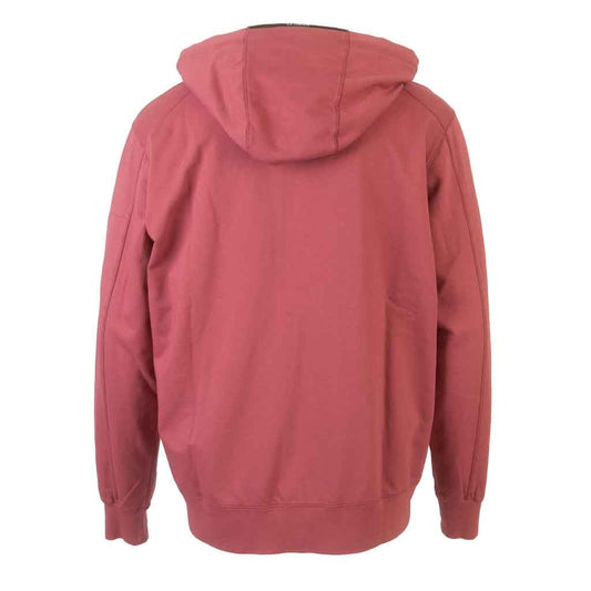 C.P. Company Light Fleece Zipped Lens Hoodie in Red Bud