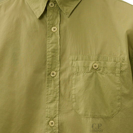 [C.P. Company] Light Mussola Short Sleeve ShirtC.P. CompanyDPUS Designer Outlet7622792776159Moss GrayS[C.P. Company] Light Mussola Short Sleeve Shirt