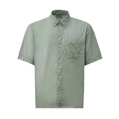 [C.P. Company] Light Mussola Short Sleeve ShirtC.P. CompanyDPUS Designer Outlet7622792776227Silver BlueS[C.P. Company] Light Mussola Short Sleeve Shirt