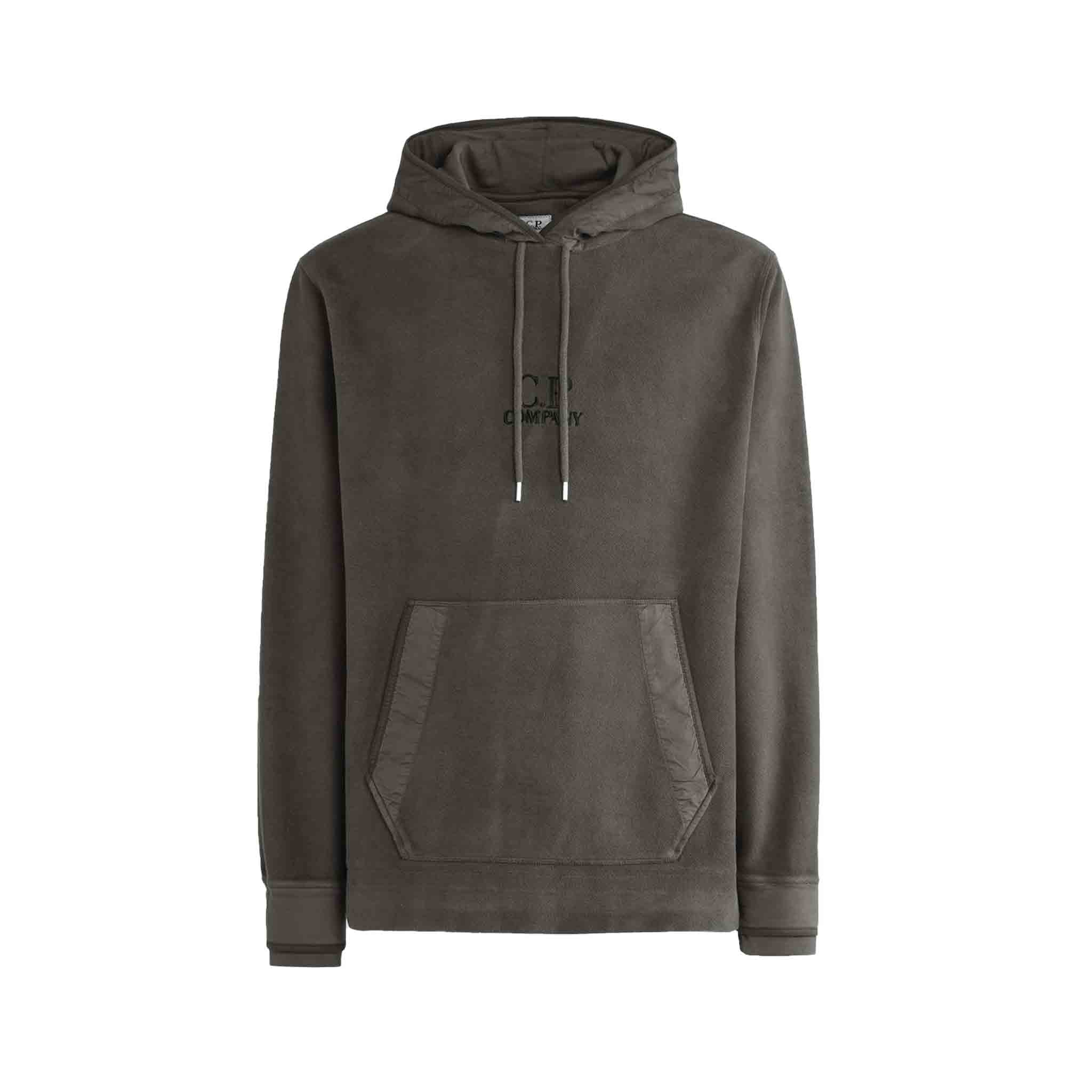 C.P. Company Reverse Brushed & Emerized Diag Fleece Hoodie in Olive Night - GreenHoodiesC.P. CompanyDPUS7620943653267XSC.P. Company Reverse Brushed & Emerized Diag Fleece Hoodie in Olive Night - Green