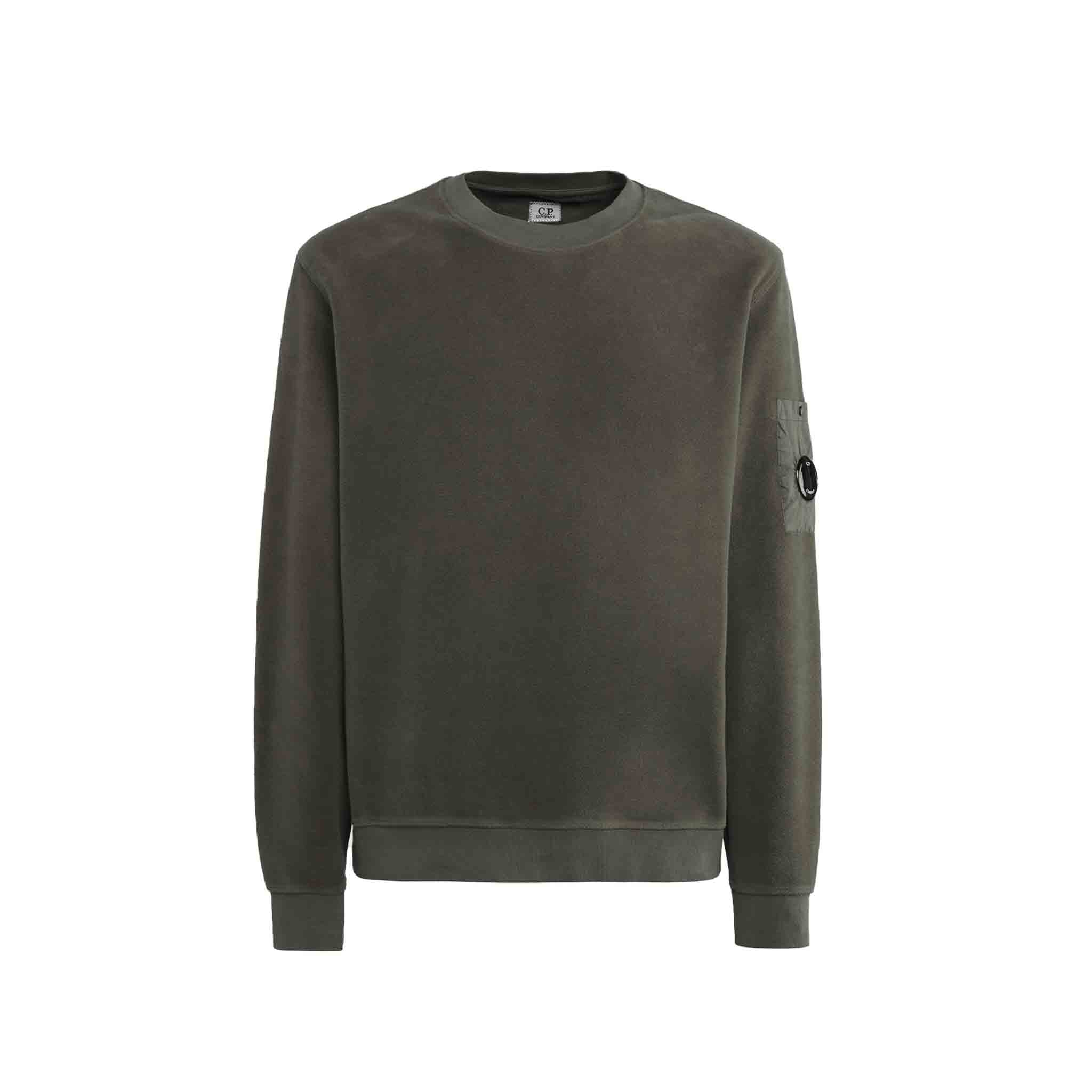 C.P. Company Reverse Brushed & Emerized Diag Fleece Sweatshirt in Olive Night - GreenSweatshirtsC.P. CompanyDPUS7620943624762XSC.P. Company Reverse Brushed & Emerized Diag Fleece Sweatshirt in Olive Night - Green