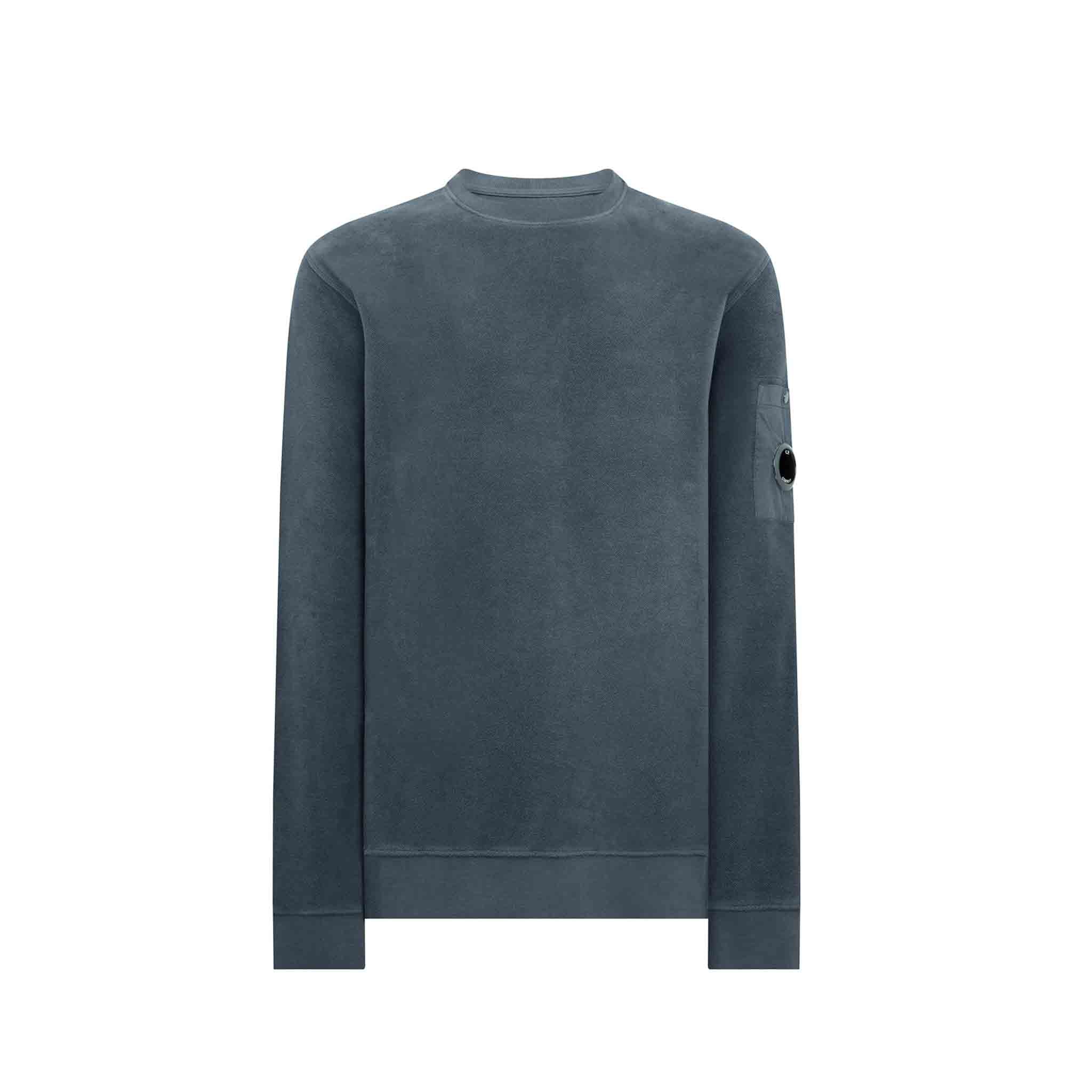 C.P. Company Reverse Brushed & Emerized Diag Fleece Sweatshirt in Orion BlueSweatshirtsC.P. CompanyDPUS7620943624830XSC.P. Company Reverse Brushed & Emerized Diag Fleece Sweatshirt in Orion Blue