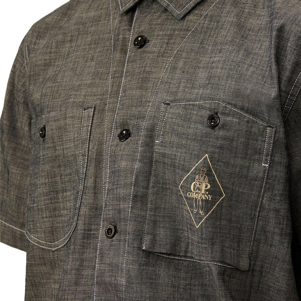 [C.P. Company] Shirts Short Sleeve In Chambray 4.75 OzC.P. CompanyDPUS Designer Outlet7622792776081Washed And Dried + ResineS[C.P. Company] Shirts Short Sleeve In Chambray 4.75 Oz