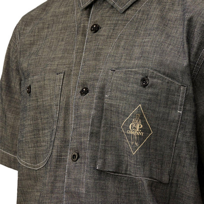 [C.P. Company] Shirts Short Sleeve In Chambray 4.75 OzC.P. CompanyDPUS Designer Outlet7622792776081Washed And Dried + ResineS[C.P. Company] Shirts Short Sleeve In Chambray 4.75 Oz