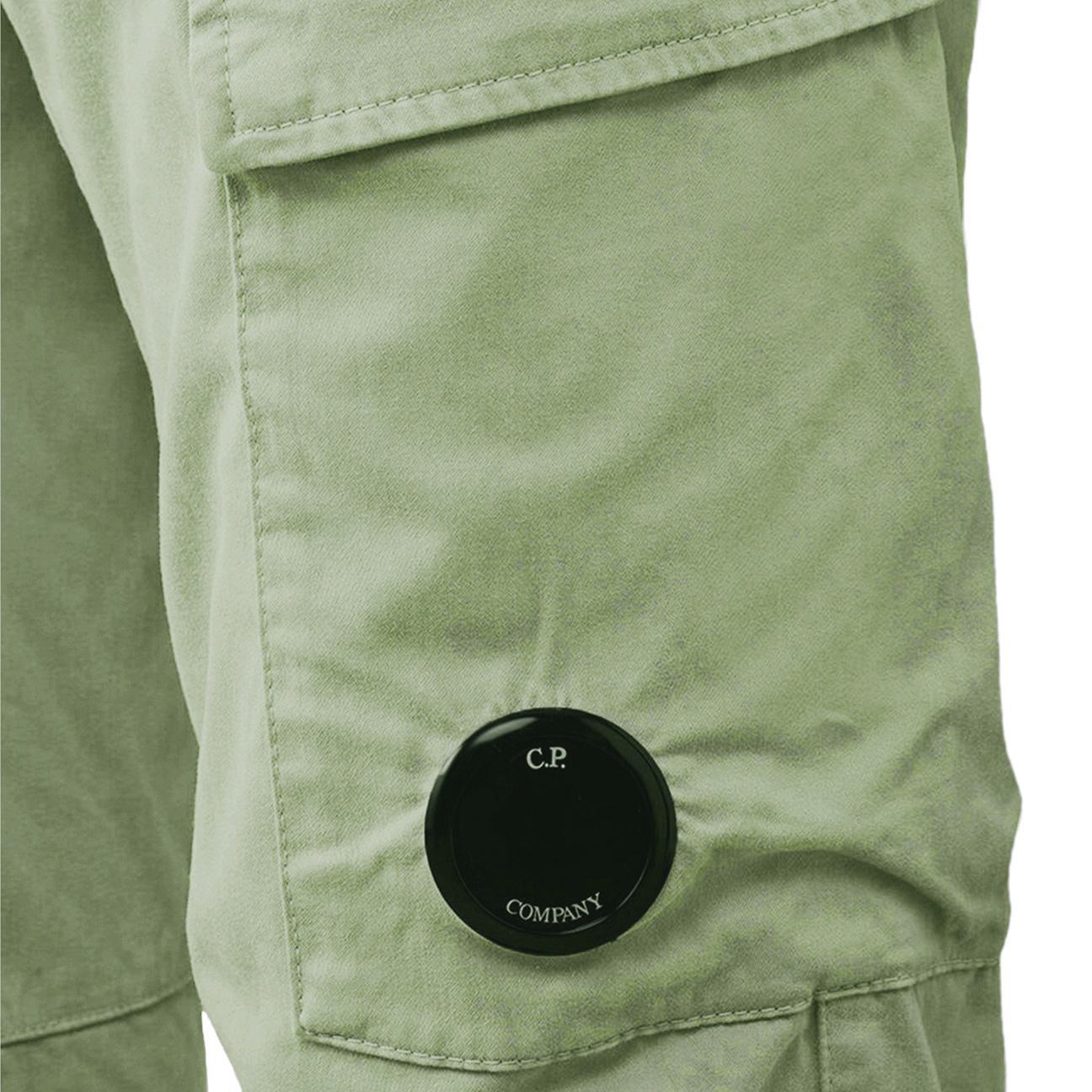 C.P. Company Stretch Sateen Cargo Pant in Green Banana