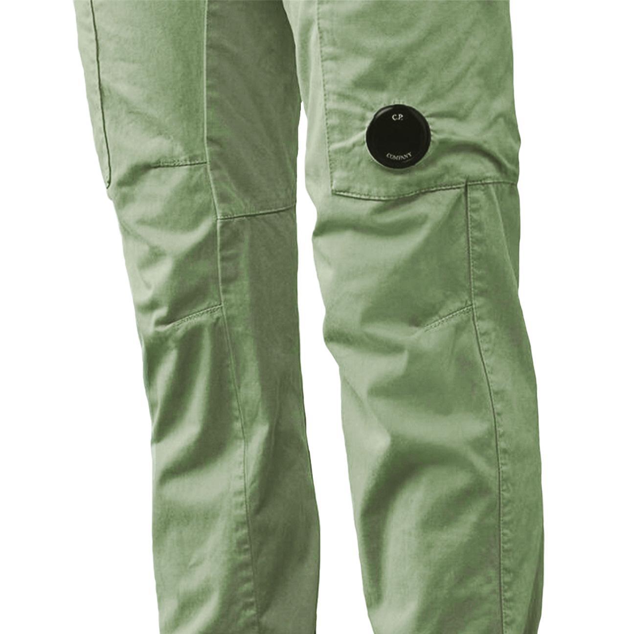 C.P. Company Stretch Sateen Cargo Pant in Green Banana