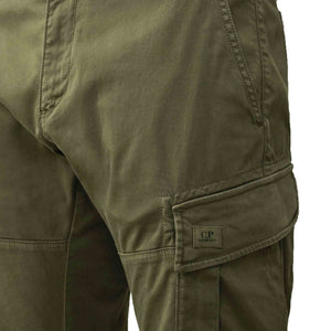 C.P. Company Stretch Sateen Ergonomic Logo Cargo Pants in Agave GreenTrousersC.P. CompanyDPUS762094371833146C.P. Company Stretch Sateen Ergonomic Logo Cargo Pants in Agave Green