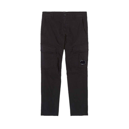 C.P. Company Stretch Sateen Lens Cargo Pants in Black