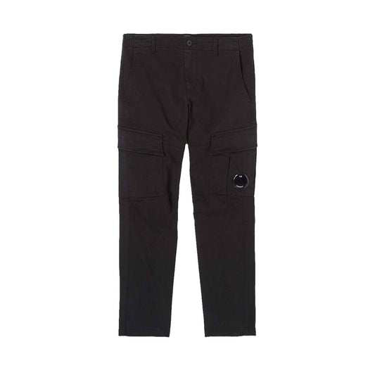 C.P. Company Stretch Sateen Lens Cargo Pants in Black