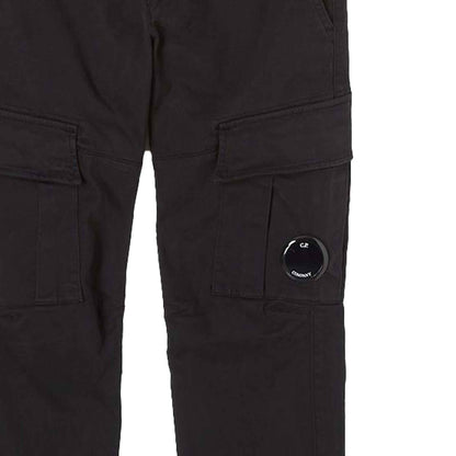 C.P. Company Stretch Sateen Lens Cargo Pants in Black