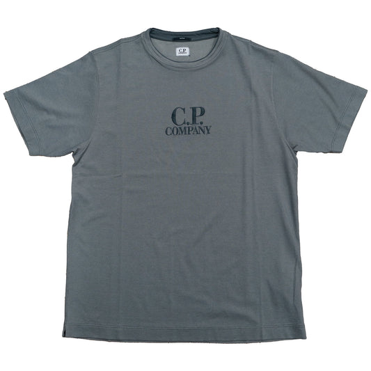 C.P. Company Tacting Piquet Embroidery T-shirt in Smoked Pearl- Grey