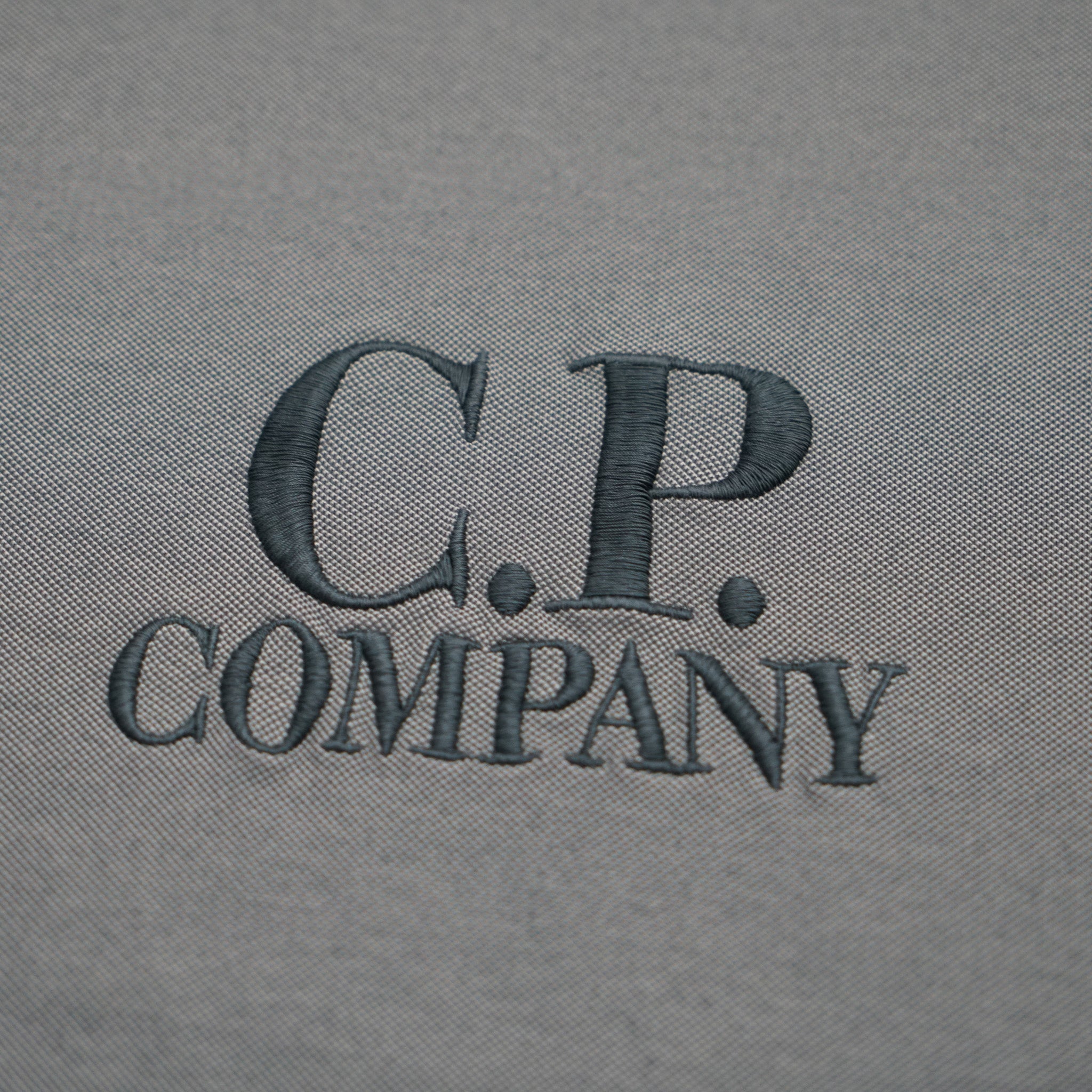C.P. Company Tacting Piquet Embroidery T-shirt in Smoked Pearl- Grey