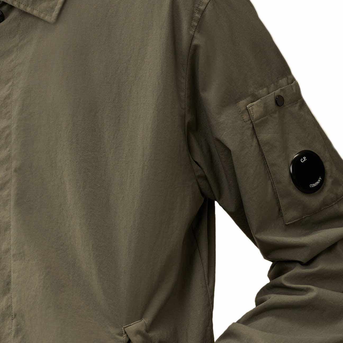 C.P. Company Taylon P Lens Zipped Overshirt in Gunmetal