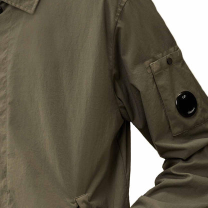 C.P. Company Taylon P Lens Zipped Overshirt in Gunmetal
