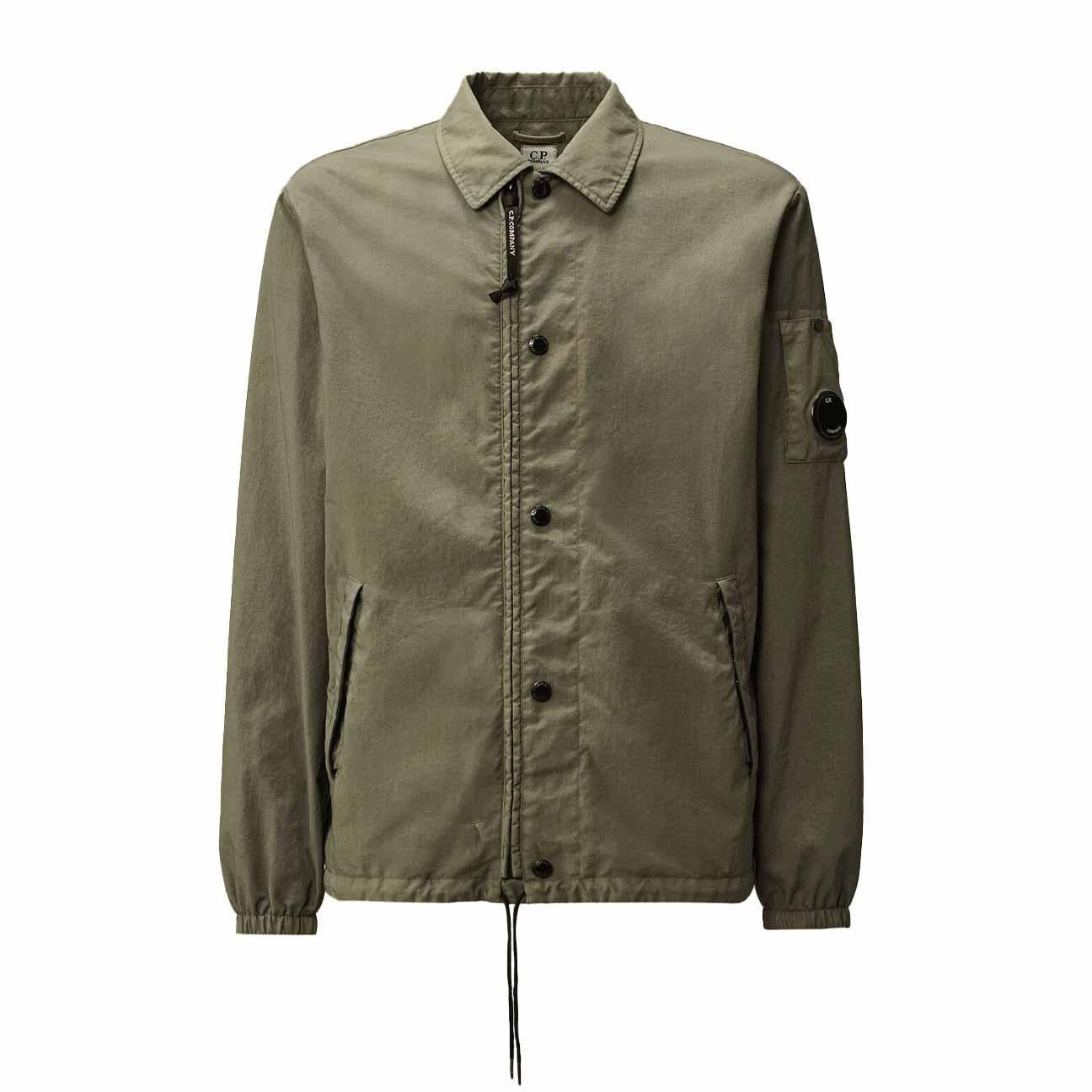 C.P. Company Taylon P Lens Zipped Overshirt in Gunmetal