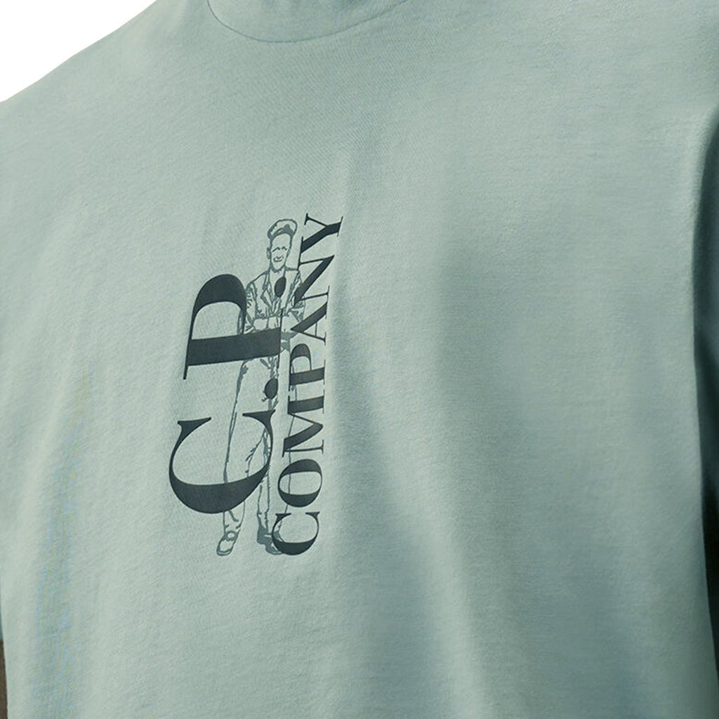 [C.P. Company] Vertical Logo T-ShirtT-ShirtC.P. CompanyDPUS Designer OutletSilver BlueXS[C.P. Company] Vertical Logo T-Shirt