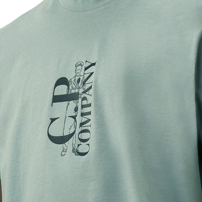 [C.P. Company] Vertical Logo T-ShirtT-ShirtC.P. CompanyDPUS Designer OutletSilver BlueXS[C.P. Company] Vertical Logo T-Shirt